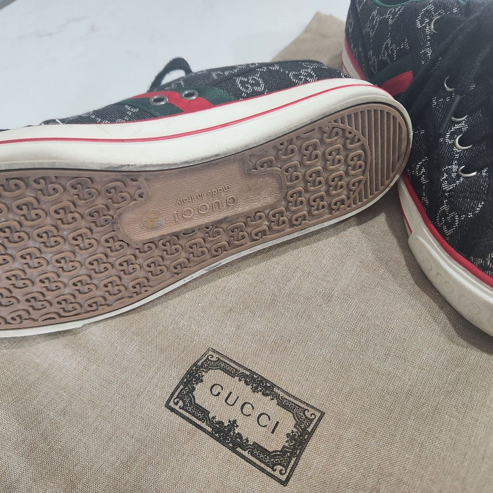 Gucci Black All-Over Logo Sneakers - Picture 3 of 5